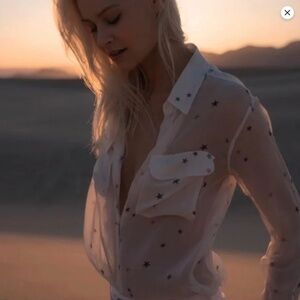 Equipment White / colorful Stars Print Button Down Shirt